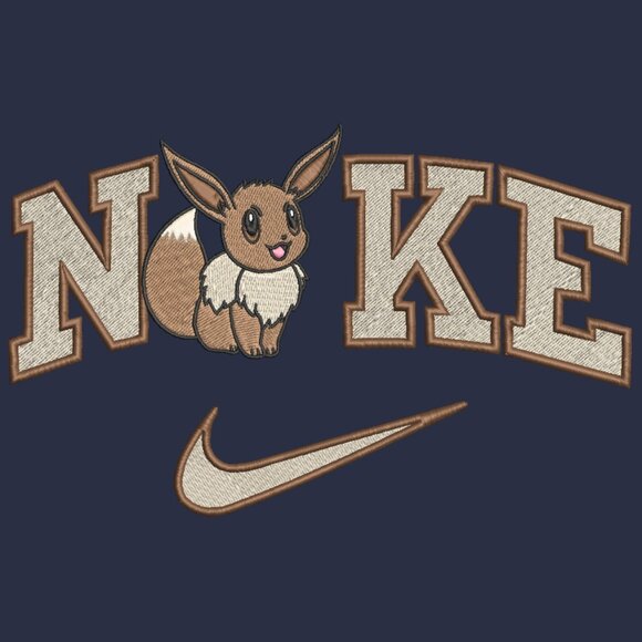 Nike Pokemon Eevee Embroidered Adult Unisex Crewneck Sweatshirt Cozy - Picture 8 of 13